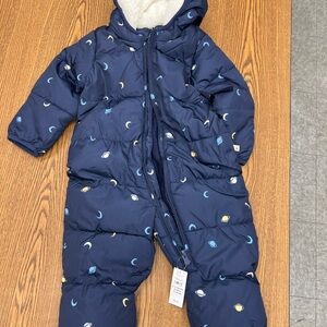 GAP Kids Dark Blue Puffer with Celestial Pattern